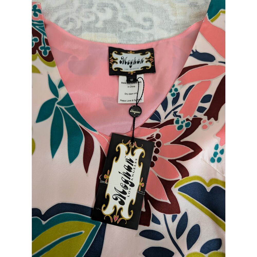 NWT Meghan Los Angeles 100% Silk Kimono Mini Dress Size 6 - Picture 8 of 14
